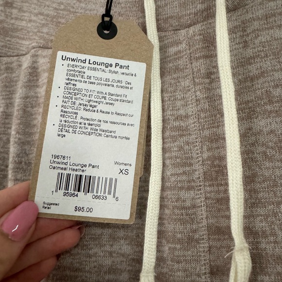 NWT Prana XS Unwind Lounge Pants Oatmeal Heather - Picture 3 of 7